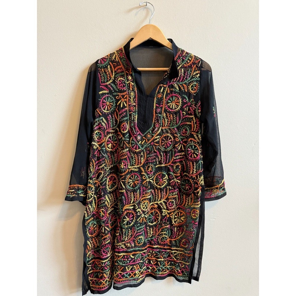 Embroidery Dress/Coverup/Chikankari Women Kurta - Gorgeous Multicolor Embroidery